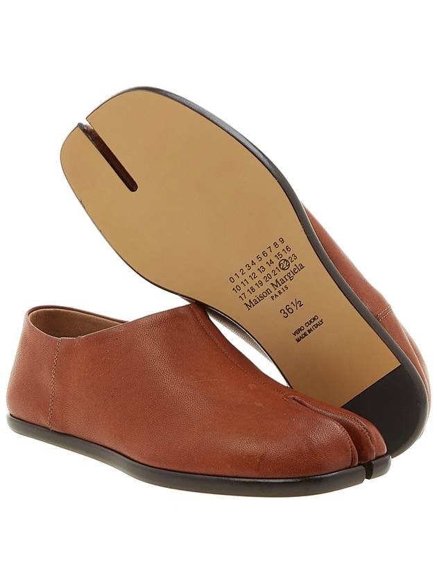 Tabi Babouche Leather Slippers Brown - MAISON MARGIELA - BALAAN 6