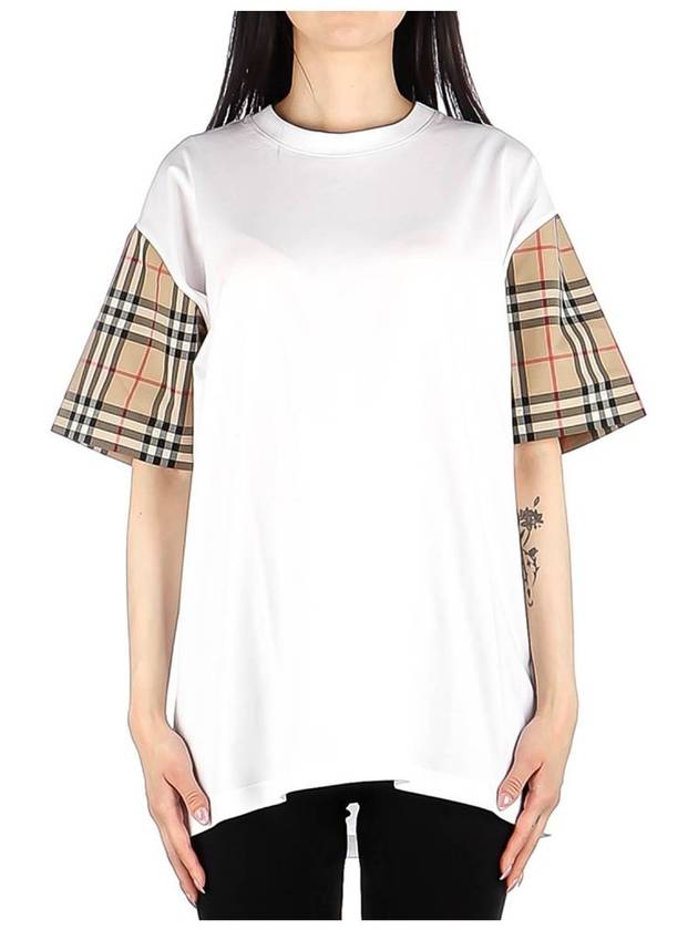 Vintage Check Sleeve Short Sleeve T-Shirt White - BURBERRY - BALAAN 2