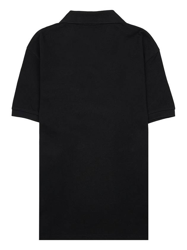 Boke Flower Embroidery Cotton Polo Shirt Black - KENZO - BALAAN 3