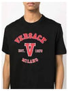 Men's Varsity Logo Short Sleeve T-Shirt Black - VERSACE - BALAAN 2