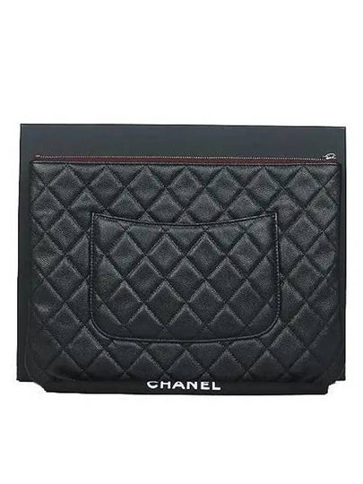 A82545 Classic Caviar Black Silver Logo New Medium Clutch - CHANEL - BALAAN 2