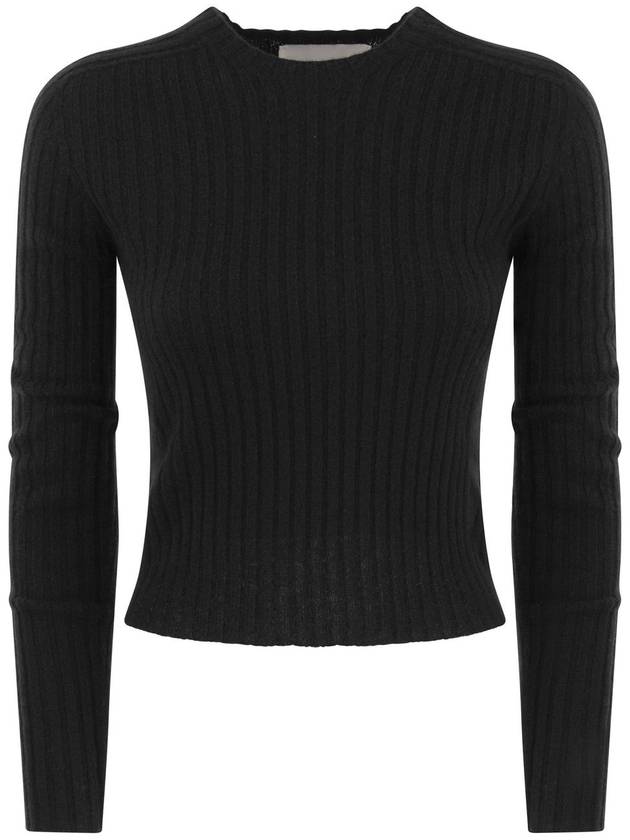 LULU - Ribbed cropped cashmere knitwear - VANISE - BALAAN 1