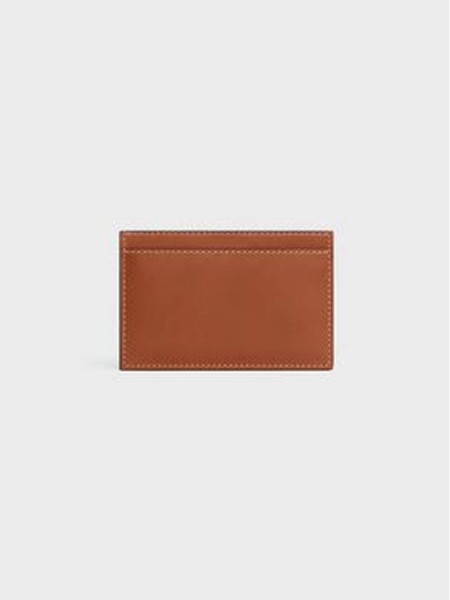 Triomphe Embossed Natural Calfskin Card Wallet Tan - CELINE - BALAAN 4