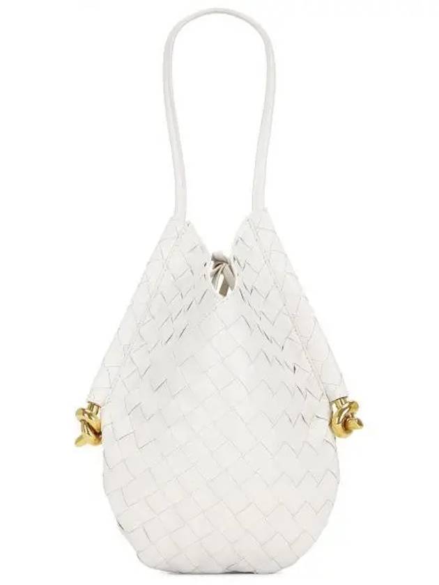 Solstice Intrecciato Small Lambskin Tote Bag White - BOTTEGA VENETA - BALAAN 2