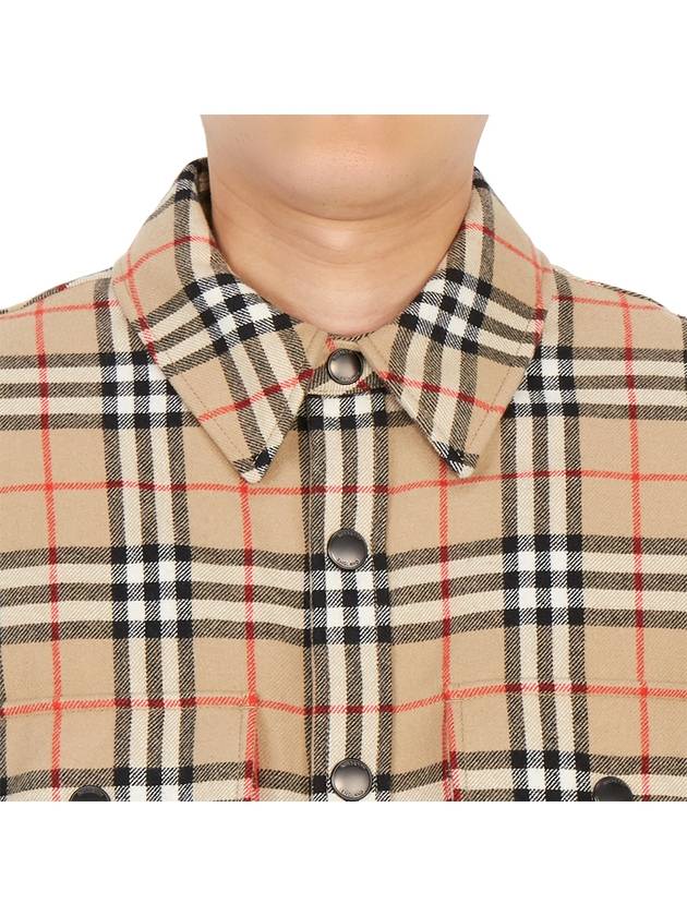 Vintage Check Wool Cotton Over Long Sleeve Shirt Archive Beige - BURBERRY - BALAAN 8