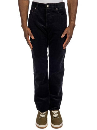 Men's Corduroy Straight Pants Black - SAINT LAURENT - BALAAN 1