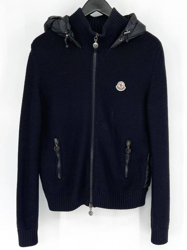 Logo patch knit padded hooded zip up size M - MONCLER - BALAAN 3