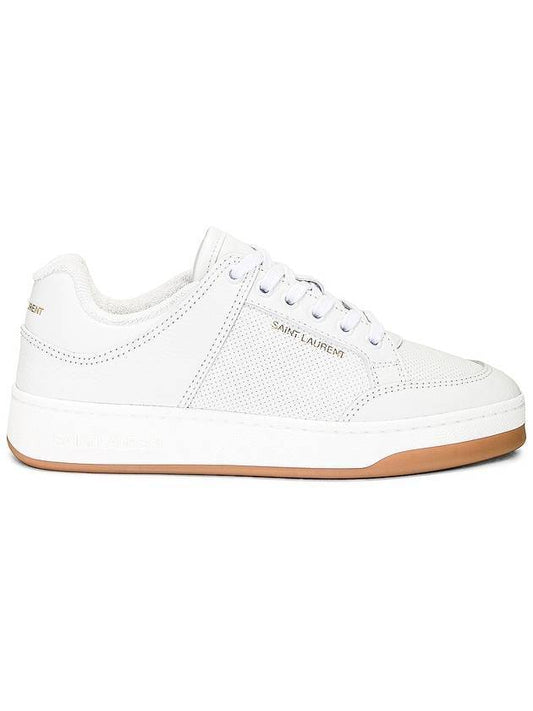 SL 61 Logo Signature Leather Low Top Sneakers White - SAINT LAURENT - BALAAN 1