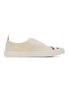 Men's Canvas Diagonal Stripe Heritage Sneakers White - THOM BROWNE - BALAAN 1