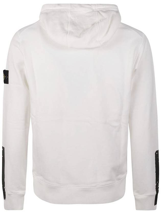 Logo Patch Brushed Cotton Hoodie White - STONE ISLAND - BALAAN 3