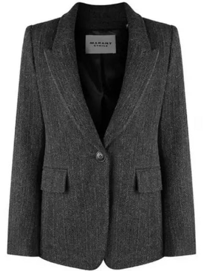 Kerstin Single Breasted Virgin Wool Blazer Jacket Black - ISABEL MARANT - BALAAN 2