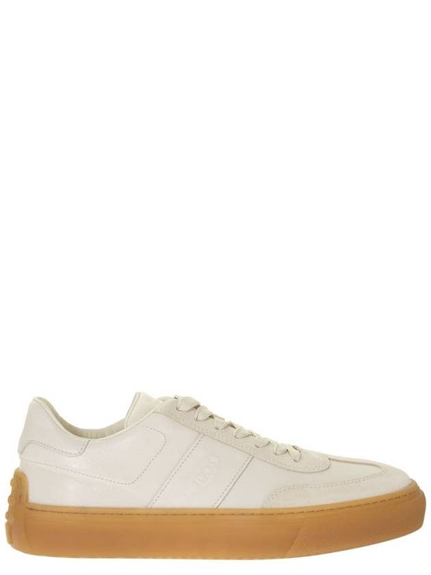 Round Toe Leather Low Top Sneakers White - TOD'S - BALAAN 2