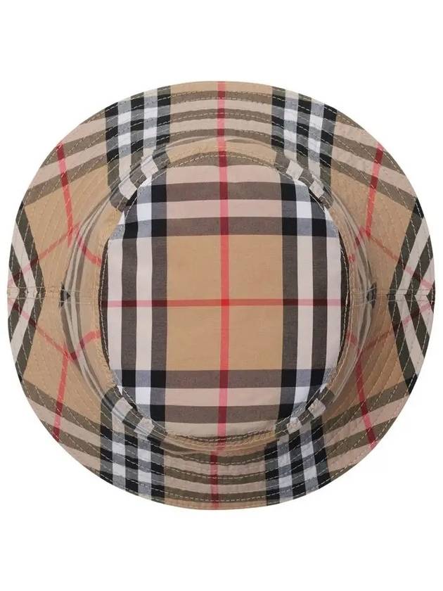 Kids Check Bucket Hat Beige - BURBERRY - BALAAN 4