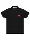 Men's Black Heart Waffen Short Sleeve T-Shirt Black - COMME DES GARCONS PLAY - BALAAN 2