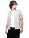 Men s BHKC BE Button Half Knit Cardigan Beige - CHANCE'S NOI - BALAAN 1