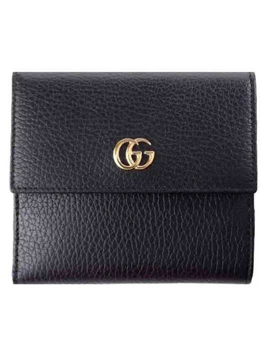 GG Marmont flap medium wallet black - GUCCI - BALAAN.