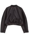 Double Satin Shorts Jacket Black - GANNI - BALAAN 3