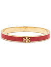 Kira Enamel Bangle Bracelet Gold Brilliant Red - TORY BURCH - BALAAN 1