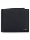 Gancini Plaque Half Wallet Black - SALVATORE FERRAGAMO - BALAAN 2