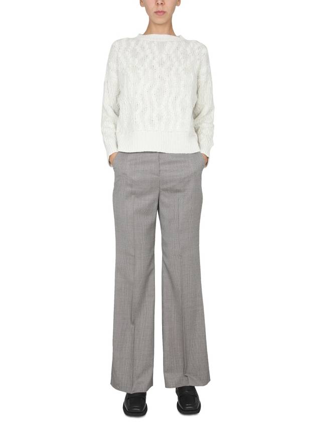 Women's Micro Houndstooth Wide Pants Marone - FABIANA FILIPPI - BALAAN 3