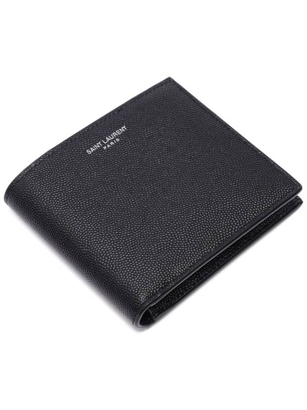 Logo East West Half Wallet Black - SAINT LAURENT - BALAAN 6