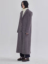 Leopard Jacquard Peton Long Straight Coat Gray - LIE - BALAAN 3