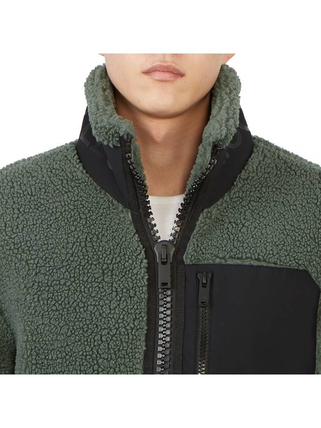 Men's Sagrek Shearling Fleece Zip-Up Jacket Green - MOOSE KNUCKLES - BALAAN 9