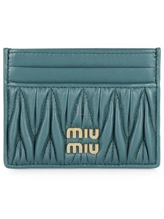 Materasse Nappa Leather Card Holder Lagoon Blue - MIU MIU - BALAAN 2