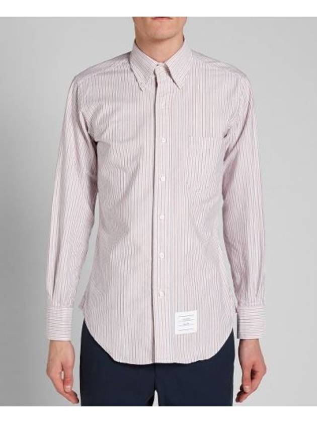 16SS Thom Browne Hidden Three Stripes Oxford Striped Shirt - THOM BROWNE - BALAAN 9