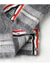 Funmix Tartan Mohair 4 Bar V-neck Cardigan Grey - THOM BROWNE - BALAAN 5