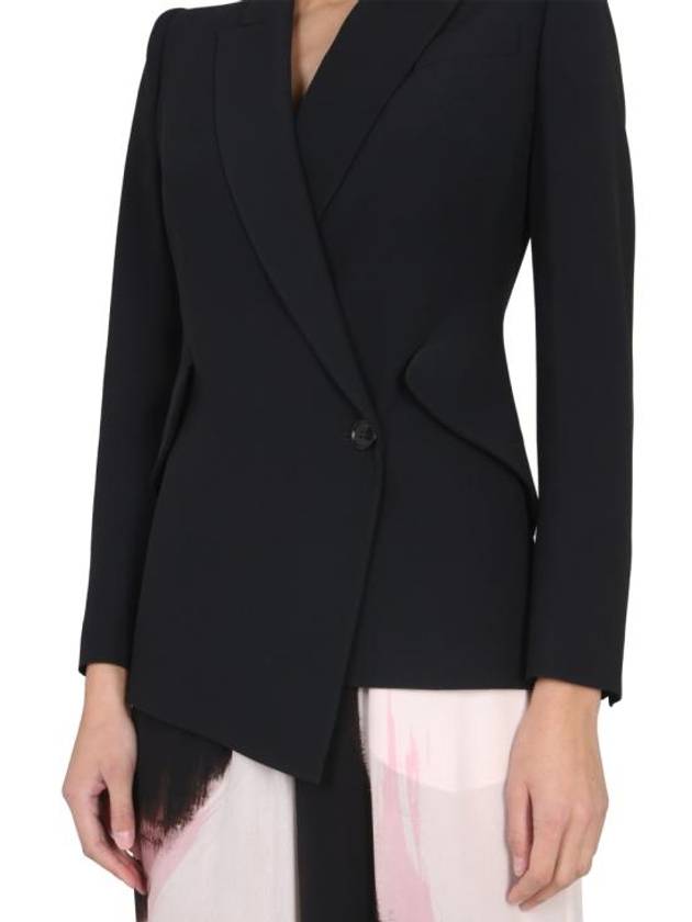 Women's Crepe Blazer Jacket Black - ALEXANDER MCQUEEN - BALAAN 7