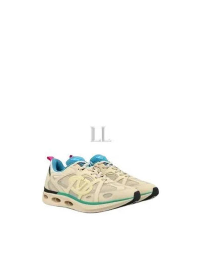 V Logo Easy Jog Low Top Sneakers Beige - VALENTINO - BALAAN 2