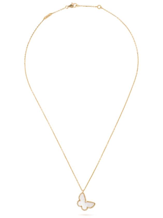 Sweet Alhambra Butterfly Pendant Necklace Gold White - VANCLEEFARPELS - BALAAN 3