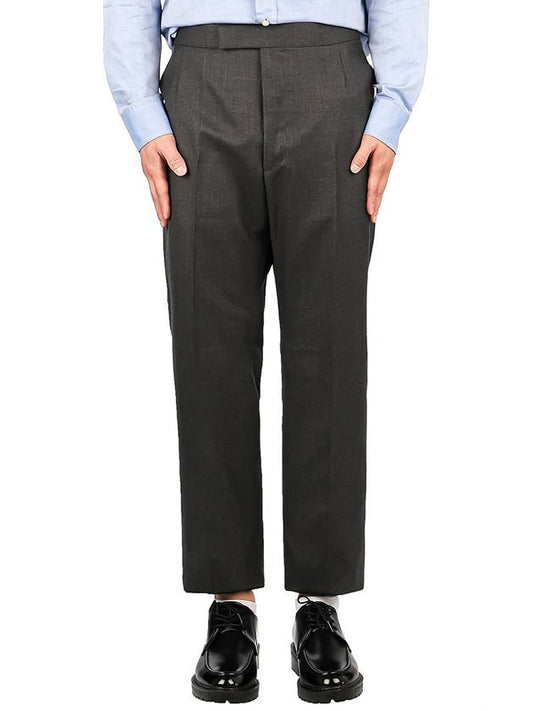 Super 120S Twill Classic Backstrap Trouser Pants Dark Grey - THOM BROWNE - BALAAN.
