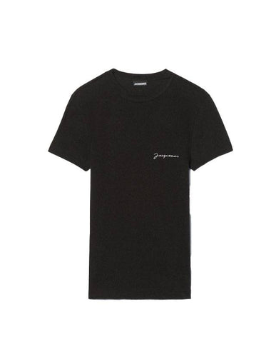 Brode Embroidered Logo Short Sleeve T-Shirt Black - JACQUEMUS - BALAAN 1