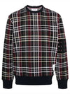 Logo Label Check Cotton Sweatshirt - THOM BROWNE - BALAAN 2