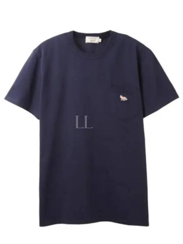 Baby Fox Patch Pocket Short Sleeve T-Shirt Navy - MAISON KITSUNE - BALAAN 2