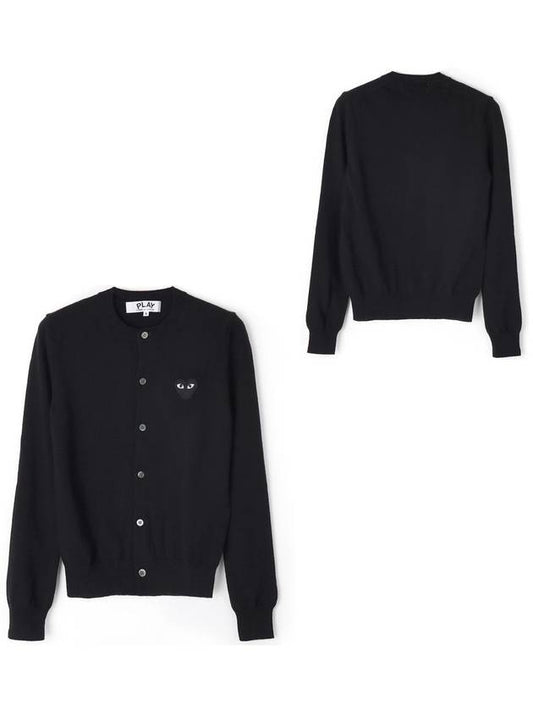 Women's Cardigan Black Heart Knit Cardigan Black AZ N023 051 1 P1N0231 - COMME DES GARCONS PLAY - BALAAN 1