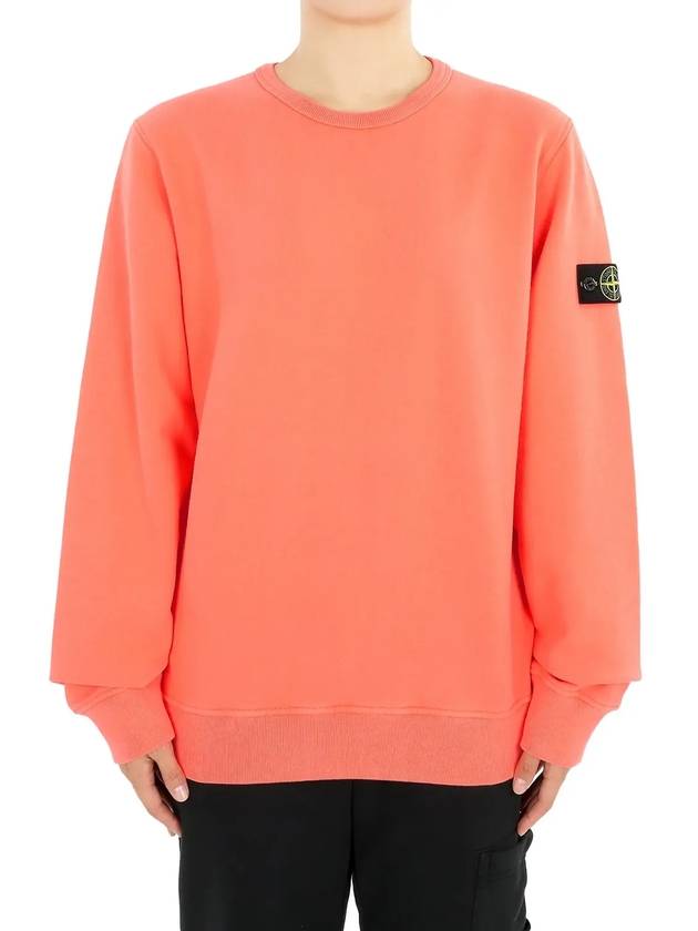 Kids Wappen Patch Organic Cotton Fleece Sweatshirt Fluorescent Orange - STONE ISLAND - BALAAN 4