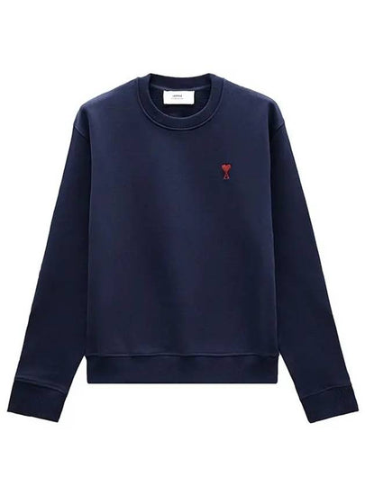 Small Heart Logo Sweatshirt Navy - AMI - BALAAN 2