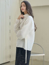 High neck shirring blouse ivory - MITTE - BALAAN 3