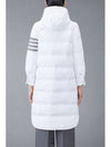 Downfilled Ripstop Classic 4 Striped Hoodie Down Long Padding White - THOM BROWNE - BALAAN 5