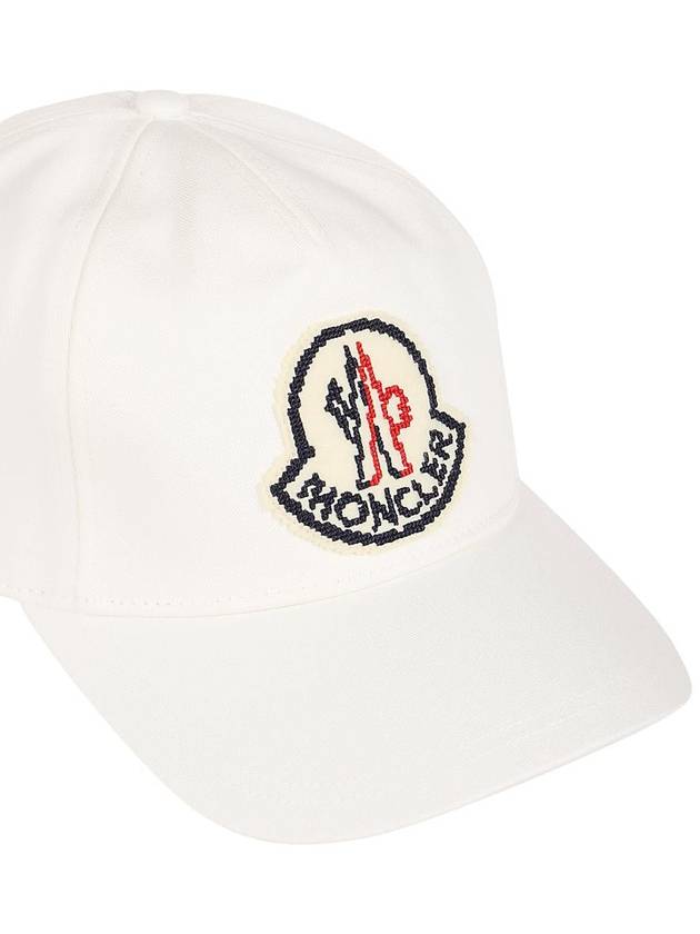 Logo Patch Ball Cap White - MONCLER - BALAAN 4