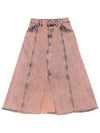 pink metallic denim skirt - PEOPLE OF THE WORLD - BALAAN 3