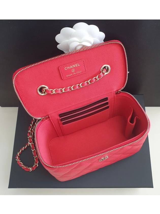 Caviar Vanity Bag Rectangular Chain Cosmetic Case Red Cross AP1341 Mini - CHANEL - BALAAN 8