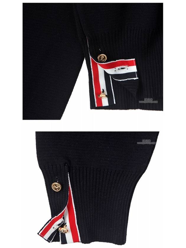 4 Bar Armband Milano Stitch Knit Top Navy - THOM BROWNE - BALAAN 7