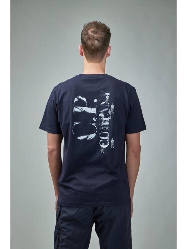 30/1 Jersey Relaxed Graphic Short Sleeve T-Shirt Navy - CP COMPANY - BALAAN 3