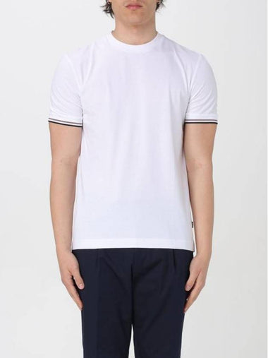 Thompson Striped Crew Neck Short Sleeve T-Shirt White - HUGO BOSS - BALAAN 1