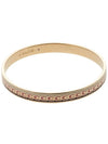 Logo Pattern Hinged Bangle Bracelet Gold Pink - COACH - BALAAN 4