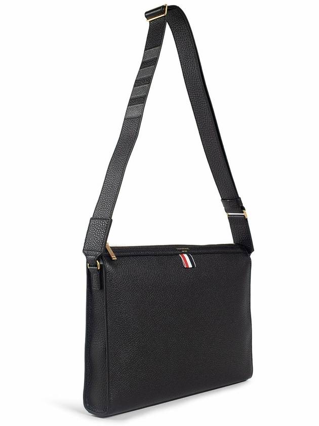 4-Bar Leather Shoulder Bag Black - THOM BROWNE - BALAAN 3